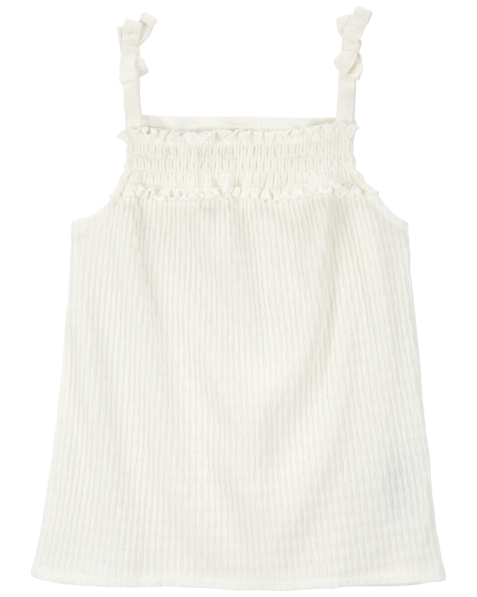 Musculosa de algodón, con fruncido y textura. Talles 2-5T 