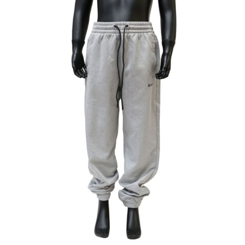 JOGGER POLY FLEECE GIRLS gris melange cl GRIS CLARO/NEGRO/NARANJA