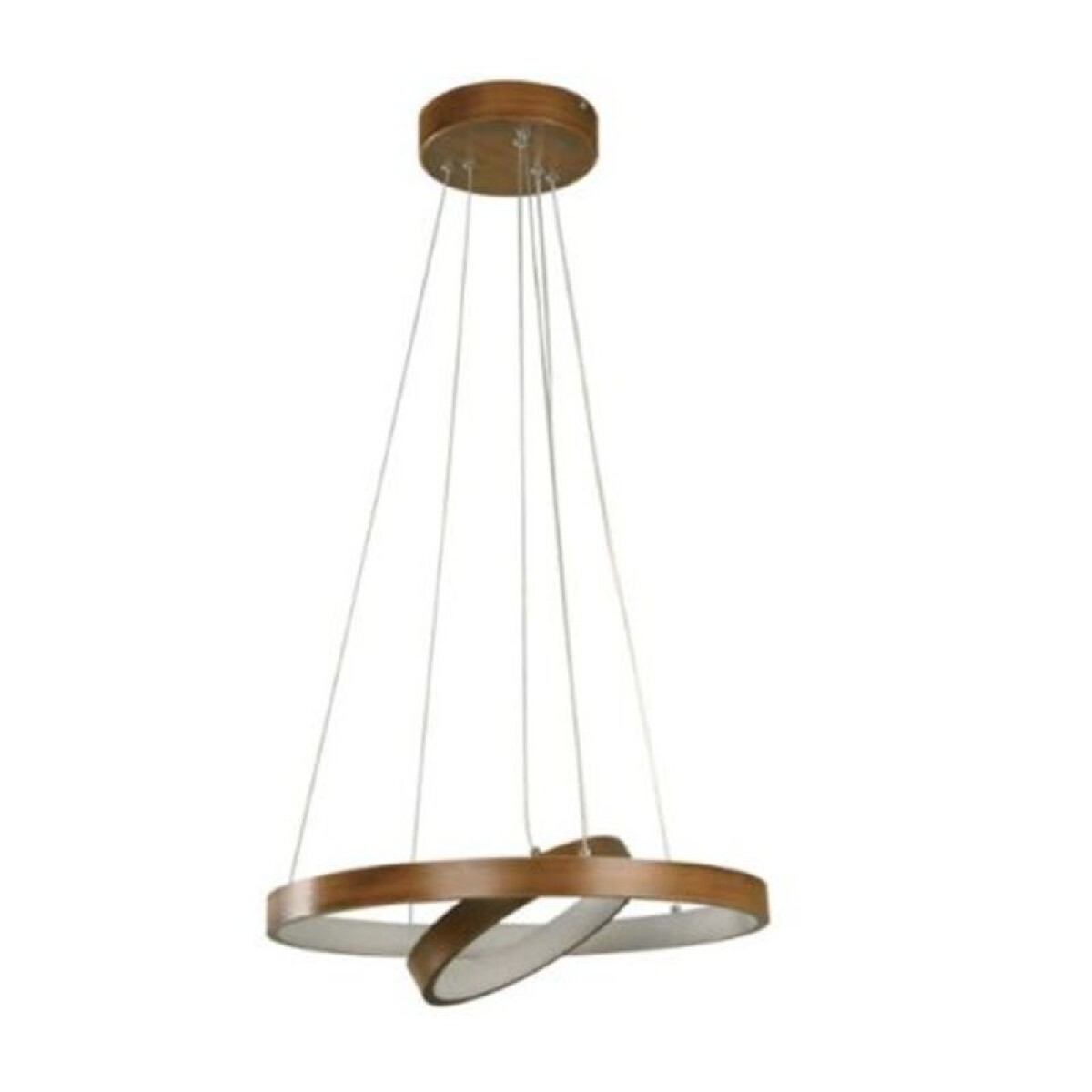 COLGANTE LED 2 ANILLOS 24W 3000K MADERA 