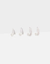 Aros Argollas Set Strass Set De Argollas Con Cubic - Plateado Rodio