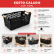 Cesto calado con asas 30 x 15 x 13 NEGRO