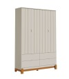 Ropero 4 Puertas 4 Cajones Lotus Gris