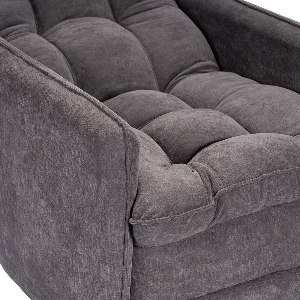 Butaca Reclinable 1 Cuerpo + Puff Living - Montreal Gris