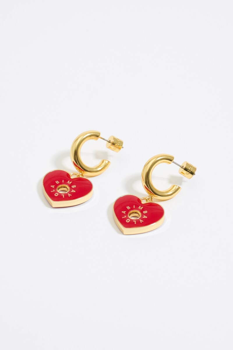 PENDIENTES CON AROS Rojo