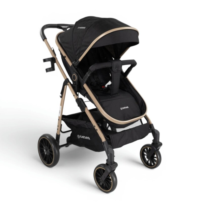 Coche de bebé Bebesit Travel System Jumbo con Baby Silla Negro