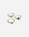 Sets Anillos Strass Set De Argollas Con Dijes - Dorado