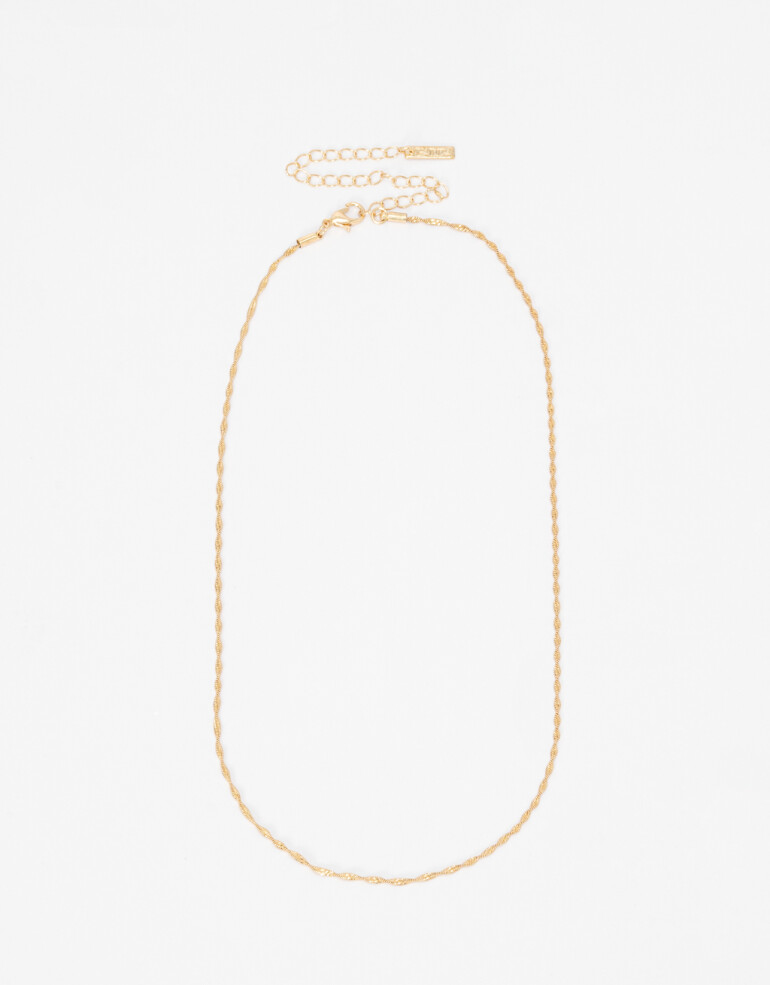 Collares Cortos Metal Collar Corto Delicado Orgánico - Dorado