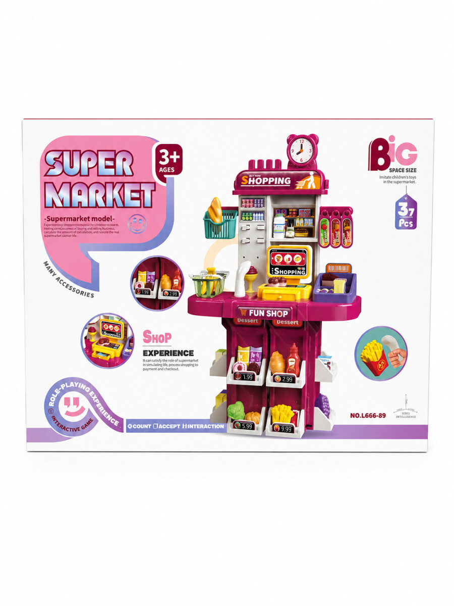 CAJA REGISTRADORA MINIMARKET - ROSADO 