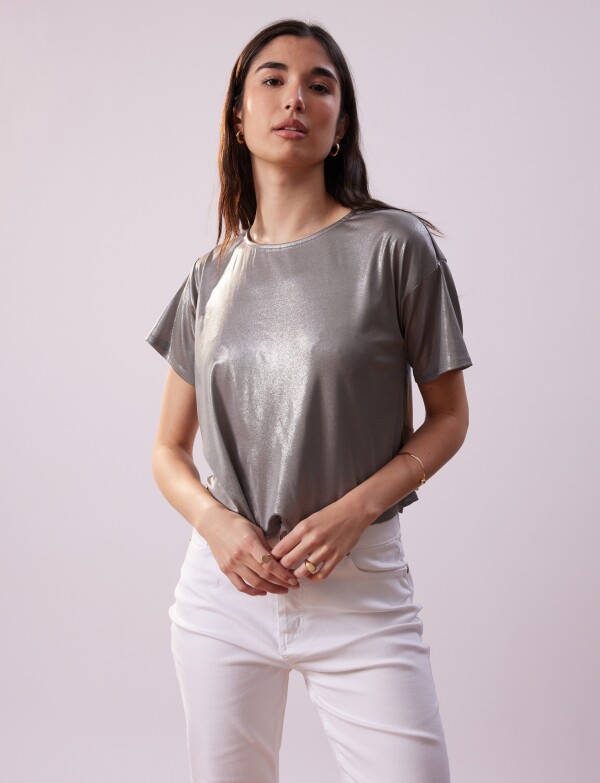 Blusa Metalizada PLATEADO