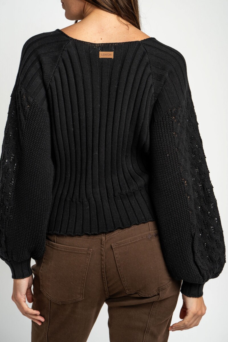 Cardigan Algodón Negro