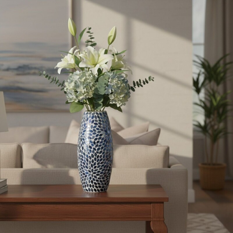 BASE VIDRIO AZUL COMB 30CM Unica