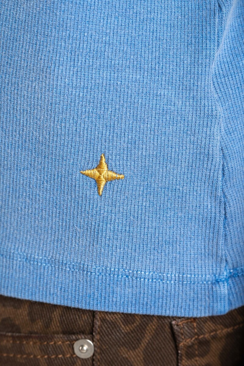 Remera Algodon Lavado Azul