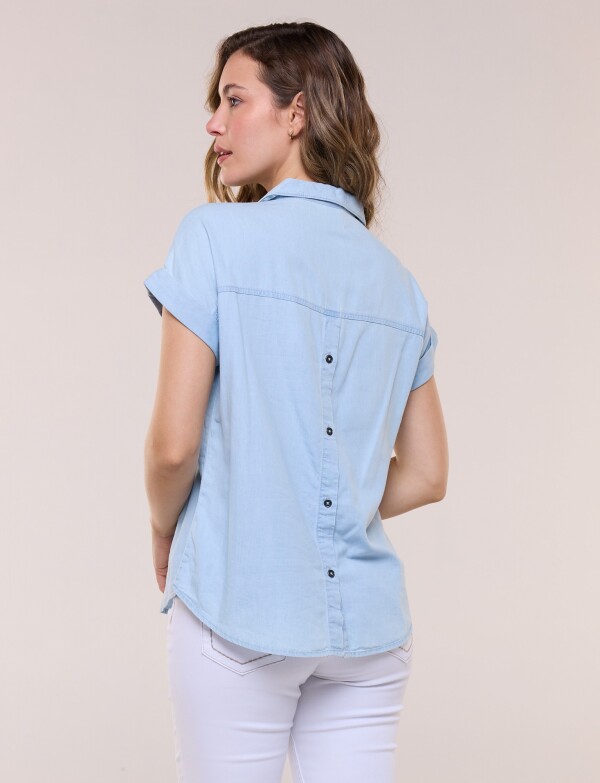 Blusa Algodon Denim JEAN CLARO