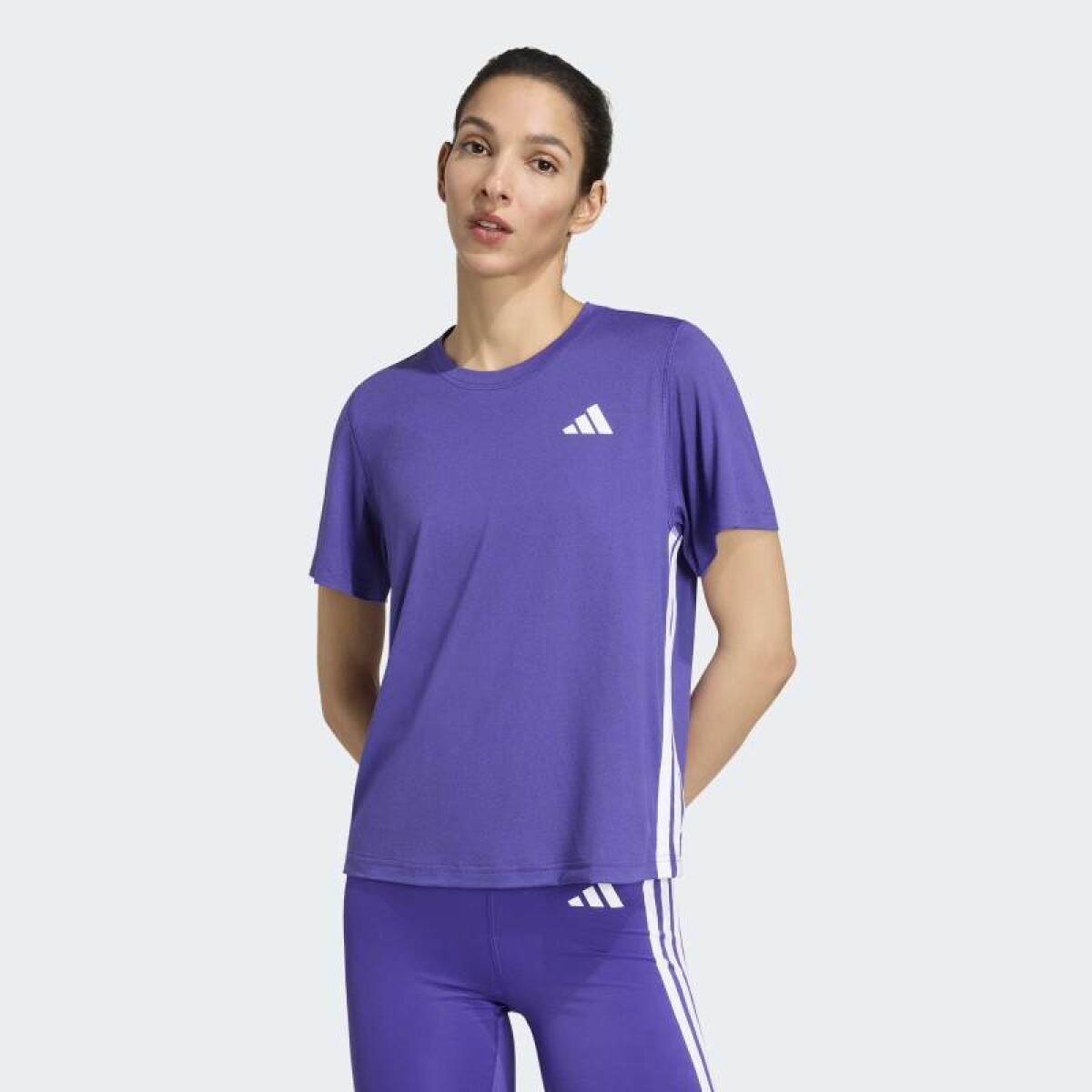 Remera Adidas Train Essentials 3 Rayas - Violeta 