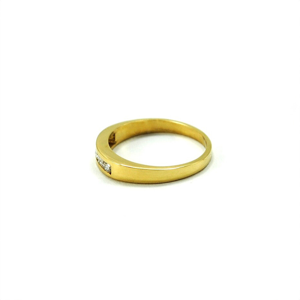 Anillo En Oro 18K, 2 Brillantes Baguette Y 3 Redondos Anillo En Oro 18K, 2 Brillantes Baguette Y 3 Redondos
