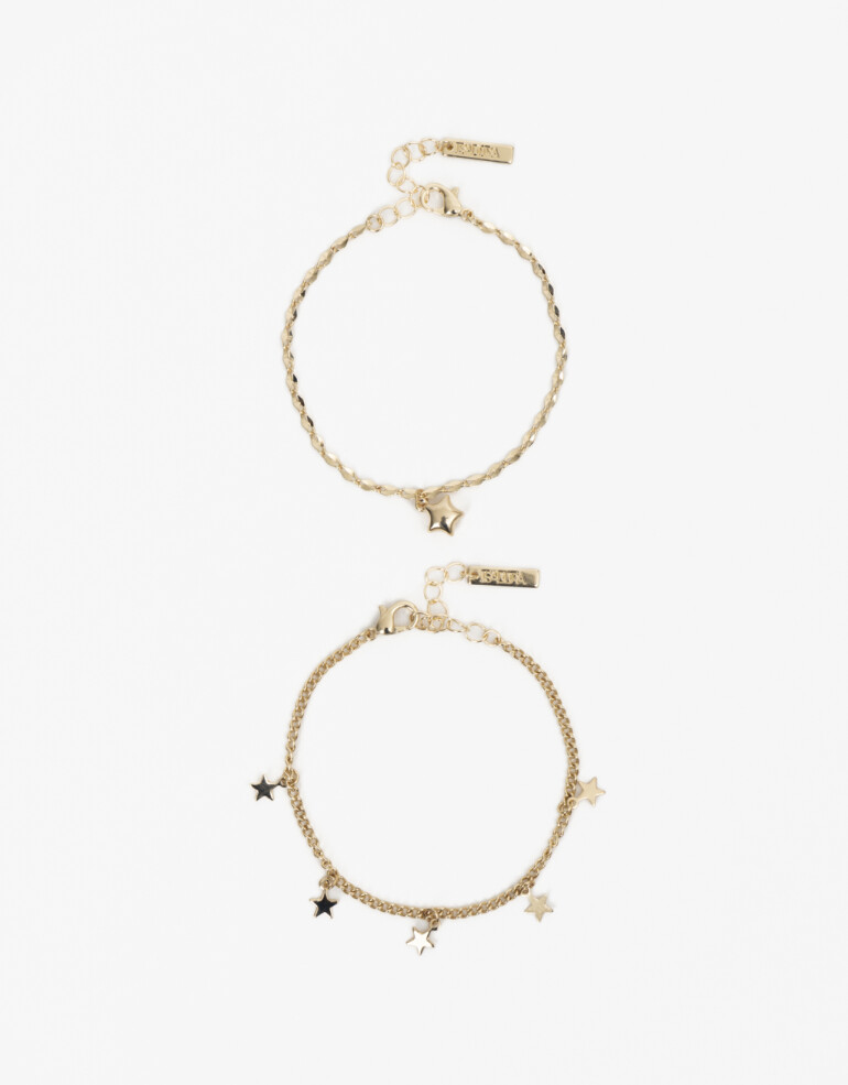 Pulseras Flexibles Sets Metal Set De Pulseras Flexibles Estrellas - Dorado