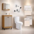 BAÑO COMPLETO N°2 INODORO CON MOCHILA + MUEBLE DE BAÑO 45 CM CON ESPEJO + GRIFERIA + CERAMICA DE PISO Y PARED BAÑO COMPLETO N°2 INODORO CON MOCHILA + MUEBLE DE BAÑO 45 CM CON ESPEJO + GRIFERIA + CERAMICA DE PISO Y PARED