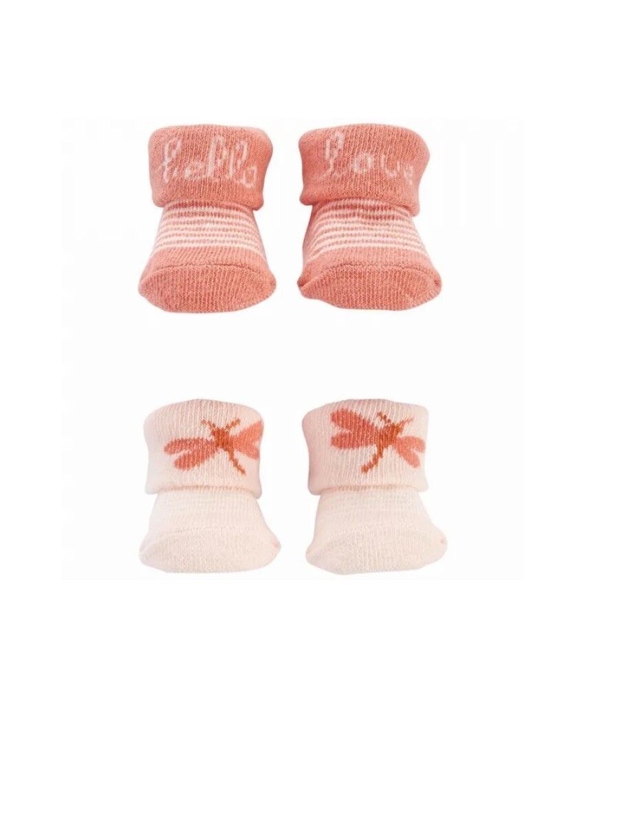 Pack x2 medias tipo escarpines CARTERS - Rosa Libélula 