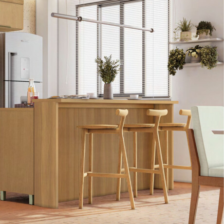 Barra Isla MDF 200cm Canelada GAMAS DE BEIGE