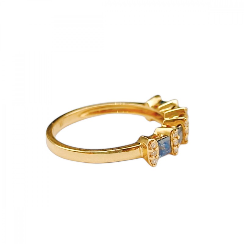 Anillo Vera-Oro 18k-Piedra Zafiro y Zirconia-AN9504 conpiedra