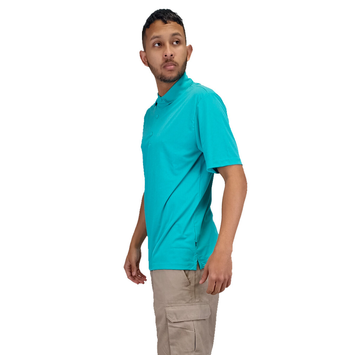 Remera Polo Dry UV30 Unisex Con Textura - turquesa 