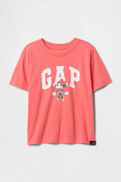 Remera Logo Gap Disney Niña Fresh Coral