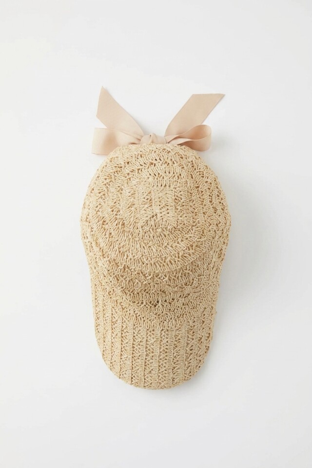 Cap rafia beige