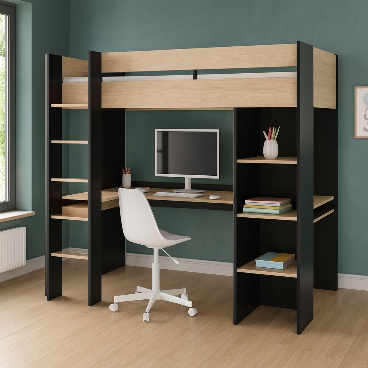 Cama alta DUPLEX NATURAL 
