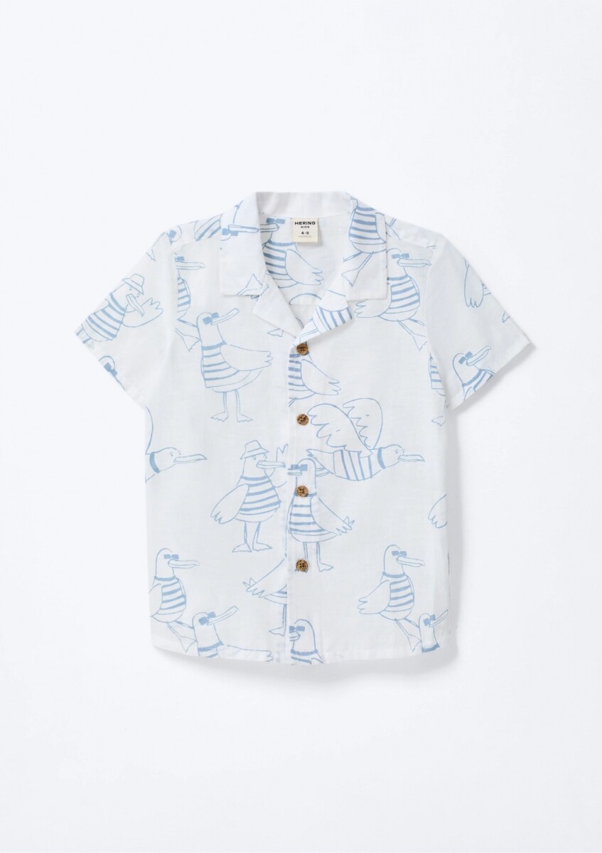 CAMISA INFANTIL CON ESTAMPADO - AZUL 
