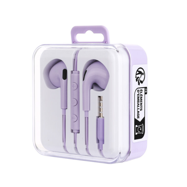 Auriculares de cable violeta