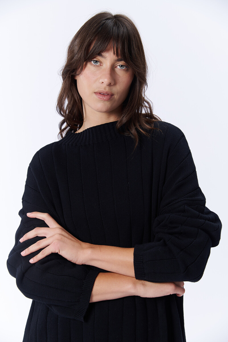 Buzo Punto Oversize Negro
