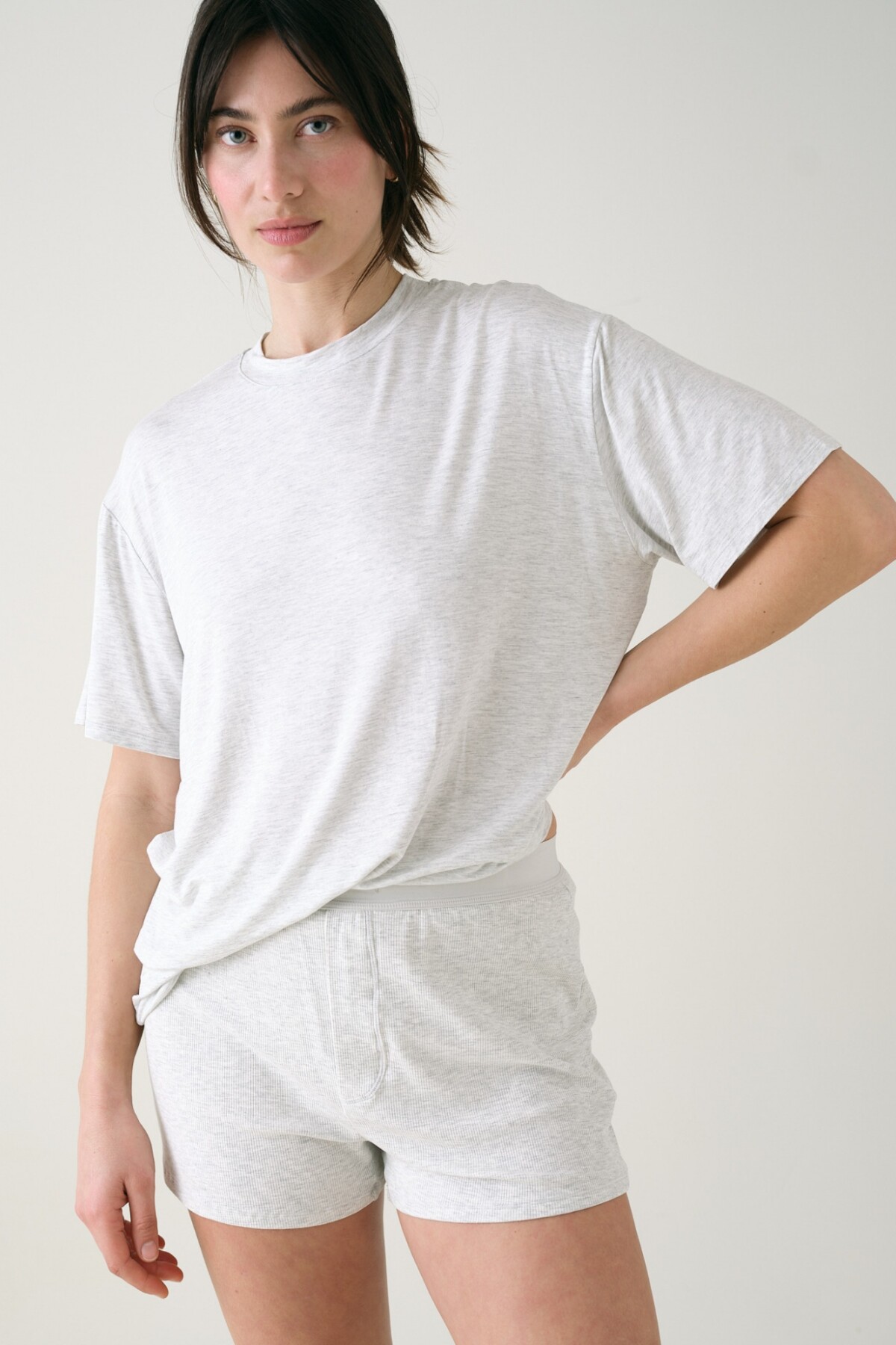 Short Boxer Rib Gris Melange