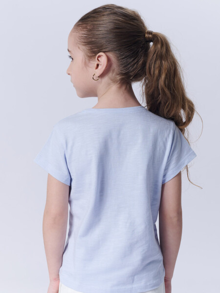 Remera manga corta slub estampa Lila