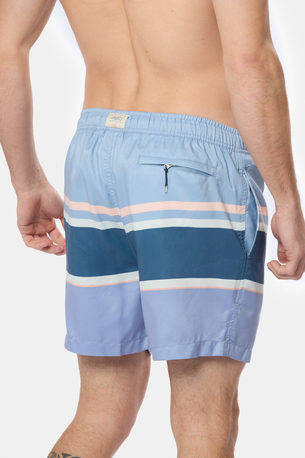 SHORT DE BAÑO RAYADO Azul