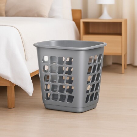 PAPELERA TACHO DE BASURA TELADO 10 LITROS GRIS
