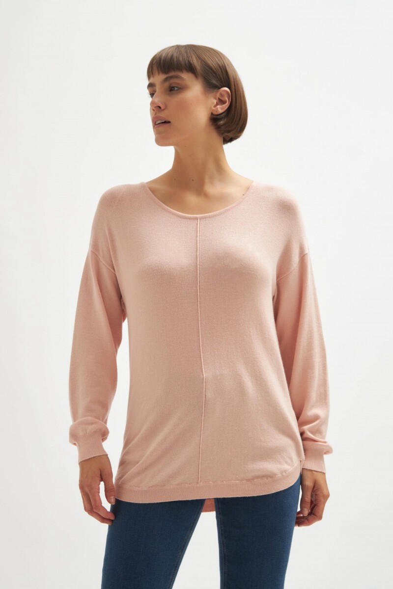 Sweater básico rosa pastel