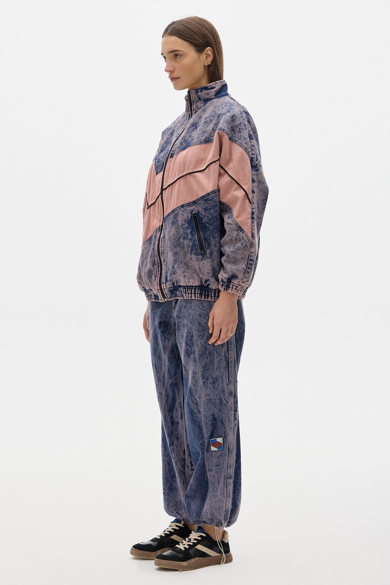 Campera Olímpica Denim Washed Rose