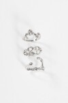 Set de anillos wavy plateado