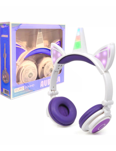 Auriculares Bluetooth infantiles unicornio EuroSound Aurora Violeta