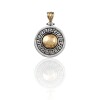 Dije Boton de oro guarda griega - Plata 925 y Oro- Sin piedra-CP5442 sinpiedra