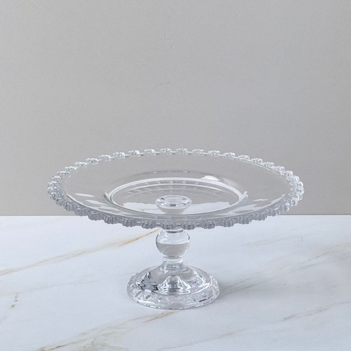 Plato Torta Redondo de Vidrio con Pie Ø23cm x Alt 10.5cm 