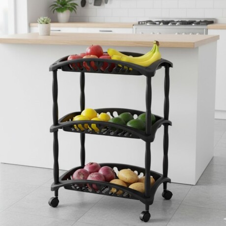 Estantería frutero carro 3 estantes NEGRO