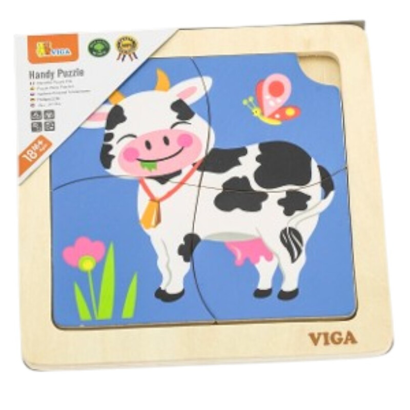 Puzzle Silueta Madera Viga Vaca