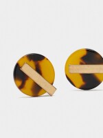 Pendientes Redondos De Efecto Carey marron
