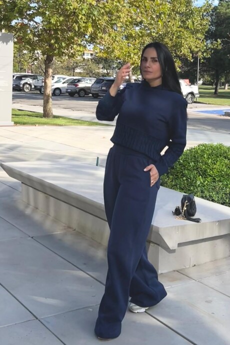 Pantalon wide leg con cintura alta Joaquina Azul