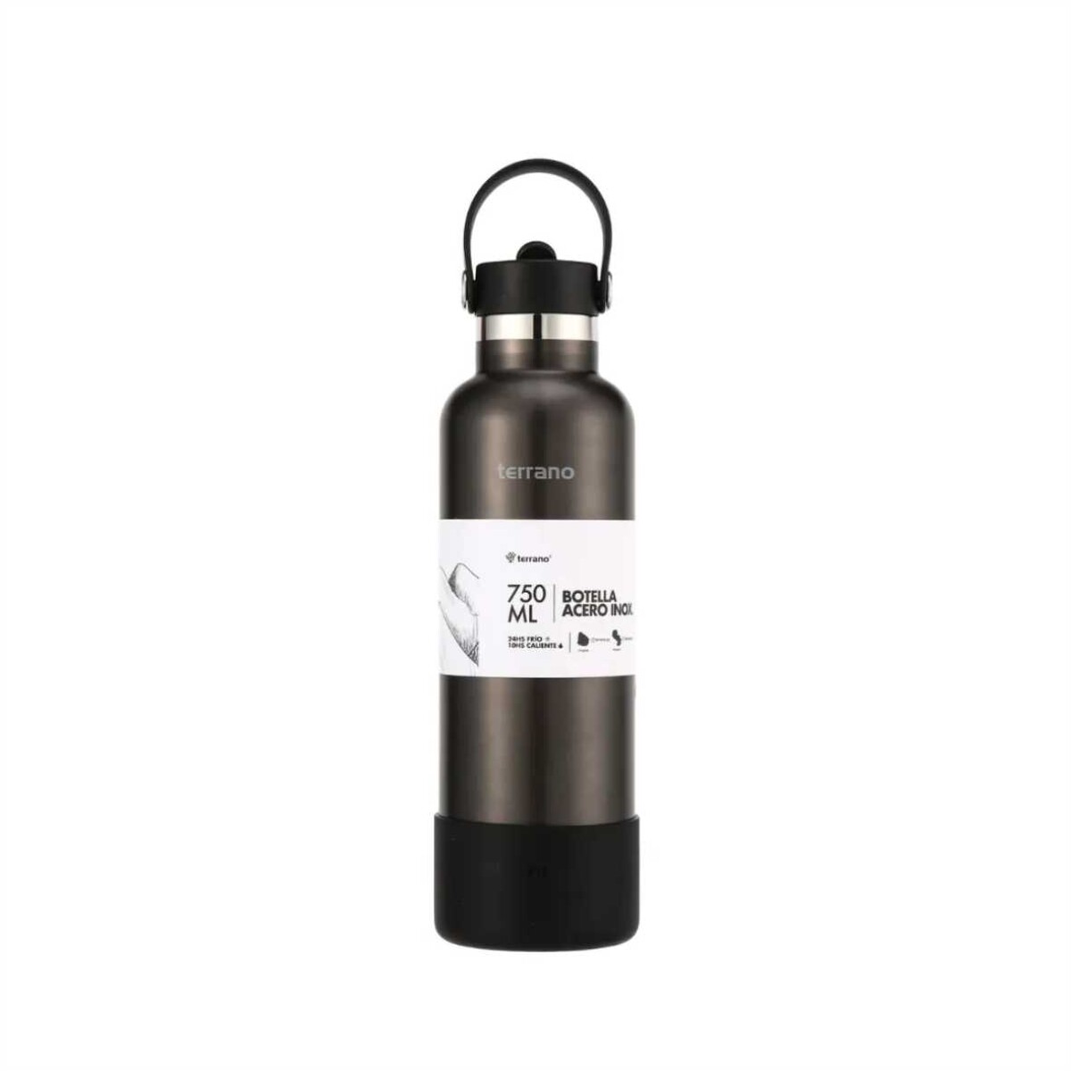 BOTELLA TERMICA 750ML PICO + BOTA NEGRO METAL RT 