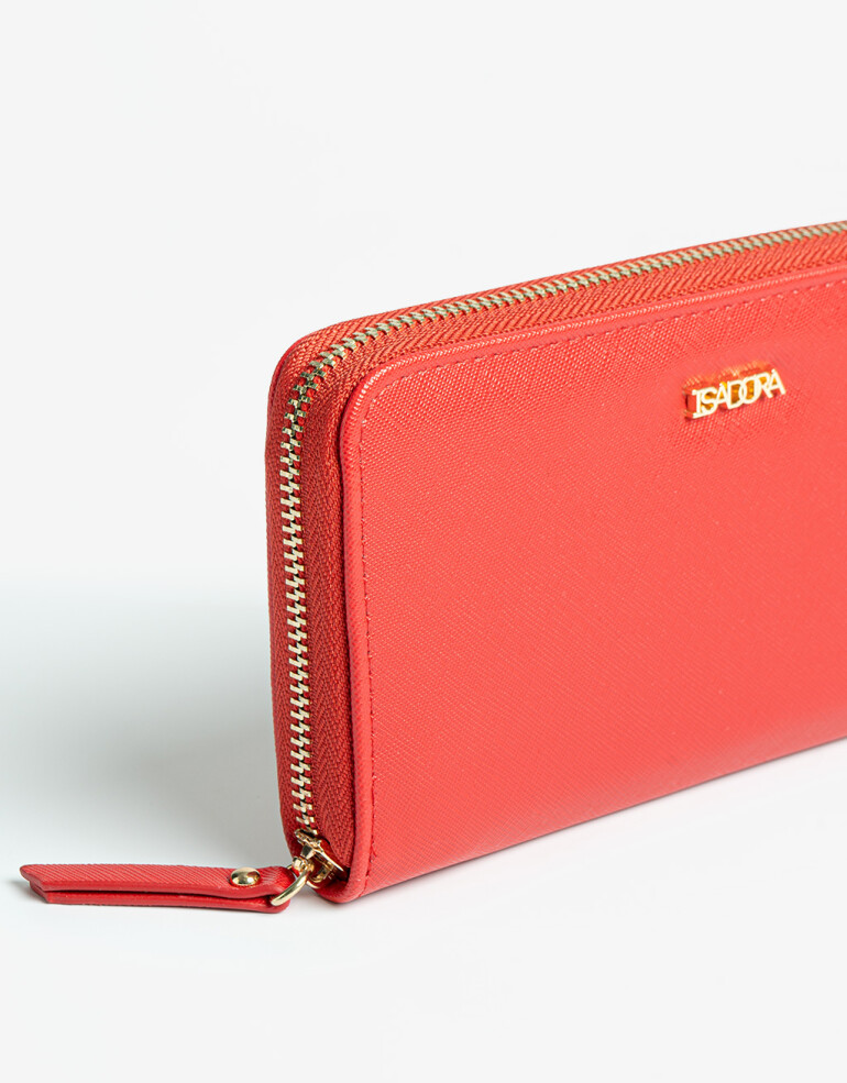 Ficheros Zip Round Billetera Fichero Coral - Coral Oscuro