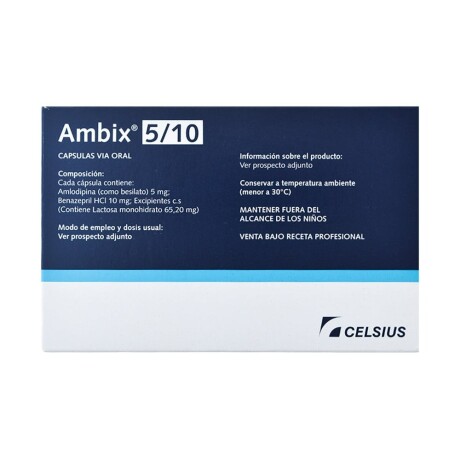 Ambix 5/10 X 30 Cápsulas | Combinación Antihipertensiva Ambix 5/10 X 30 Cápsulas | Combinación Antihipertensiva