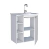 Mueble de baño suspendido Hortensia Blanco 62 cm con bacha de resina Mueble De Baño Suspendido Hortensia Blanco 62 Cm Con Bacha De Resina