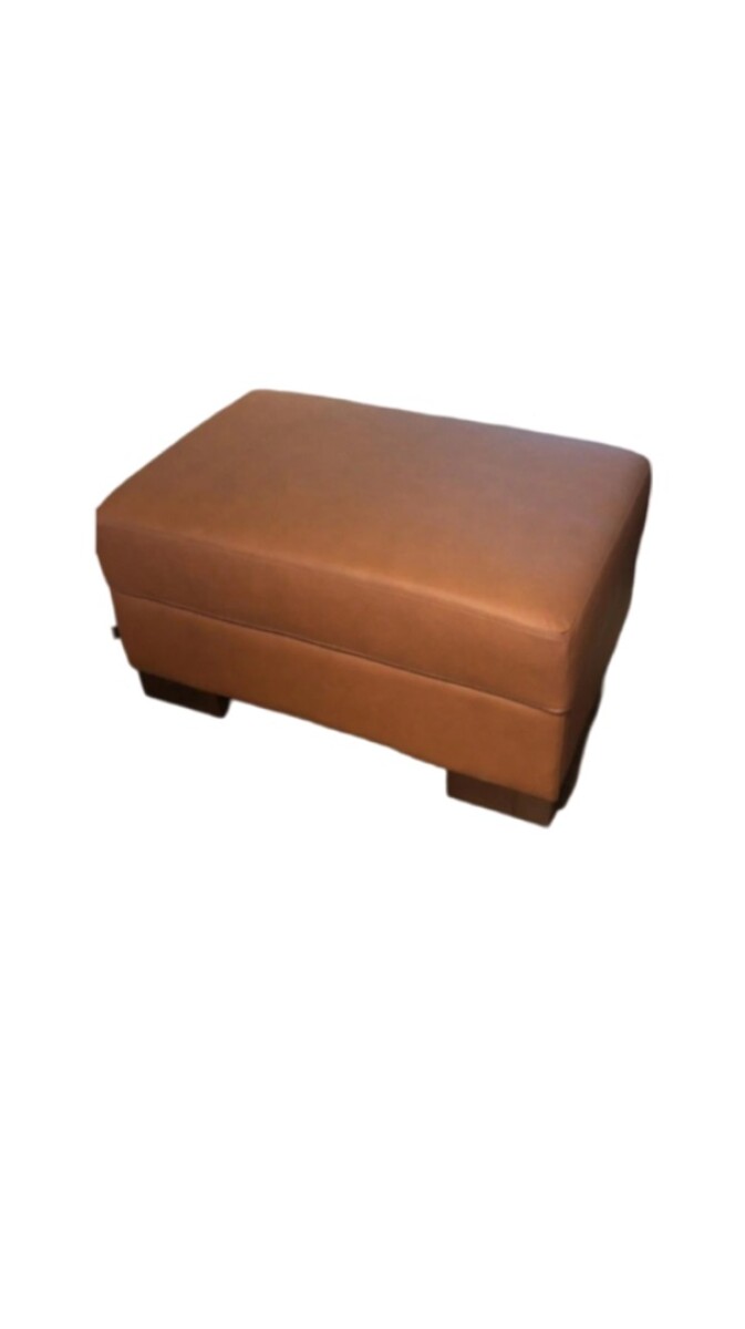 PUFF DOMINI OTTOMAN - 100% CUERO - MARRON 
